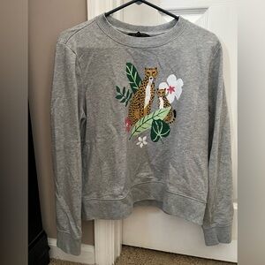 Banana Republic, grey sweatshirt with cheetah, size L